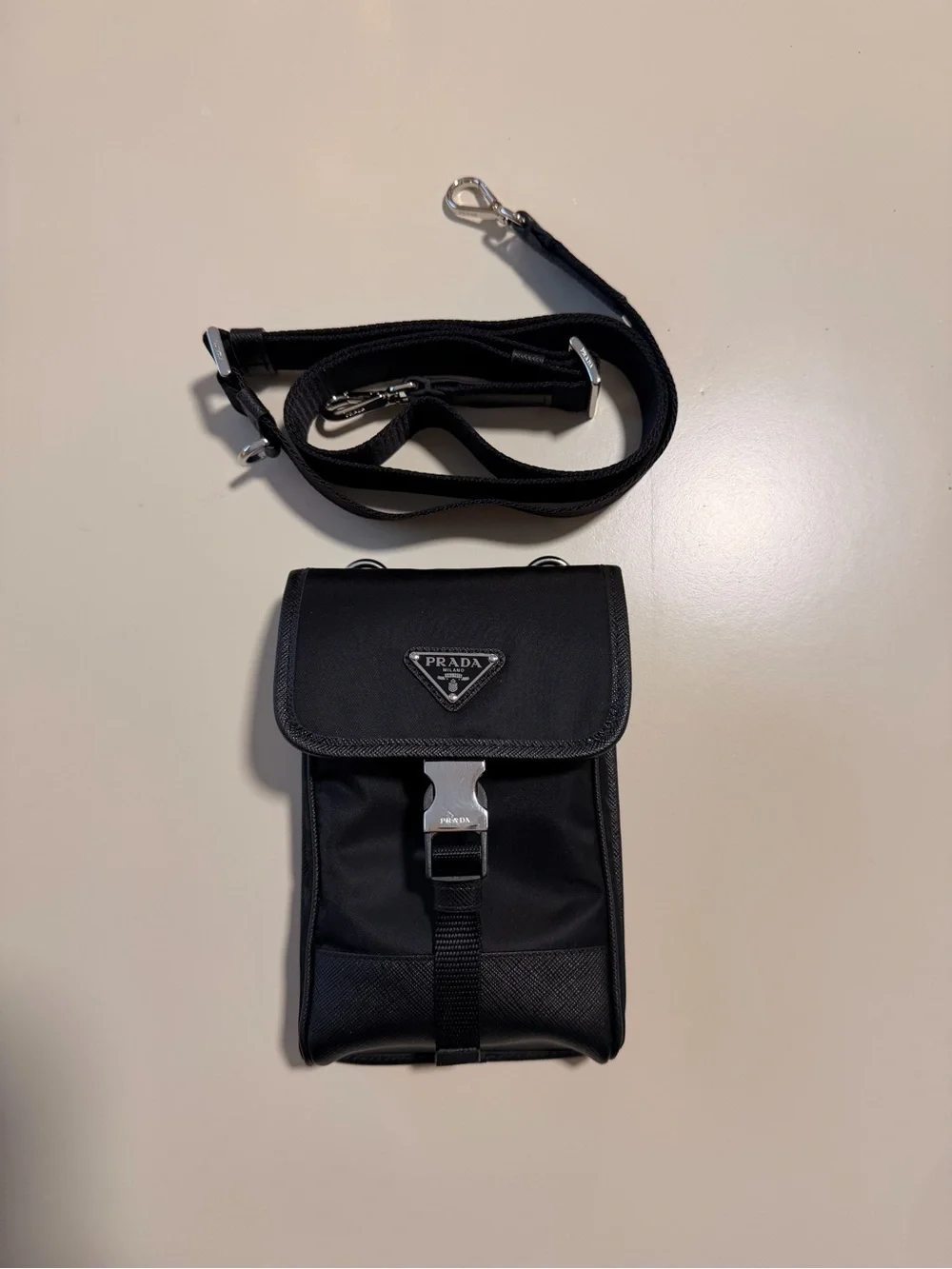 Prada Black Nylon Belt/Crossbody Pouch - Picture 1 of 6